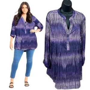 Top tunic tee blouse sweater purple plus size fashion shirt